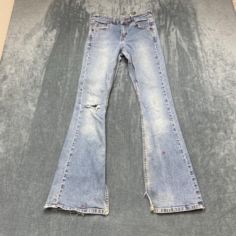 Levi's 519 Low Flared Leg Jeans Womens 1M JR 24x30.5 Blue Denim Cotton Stretch